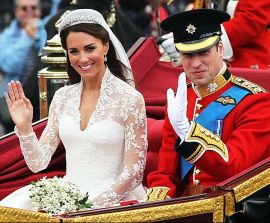 Prince William & Kate Middleton in a gilded carriage