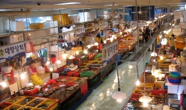 Seafood stalls at the Jagalchi Fish Market.