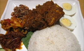 Beef rendang with coconut rice