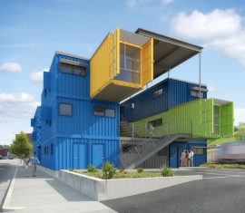 An office ‘building’ from repurposed shipping containers